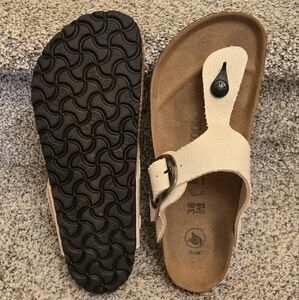 Birkenstock Cream Thong Sandals